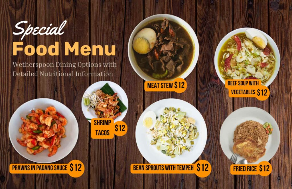 Wetherspoon's Specials Menu 