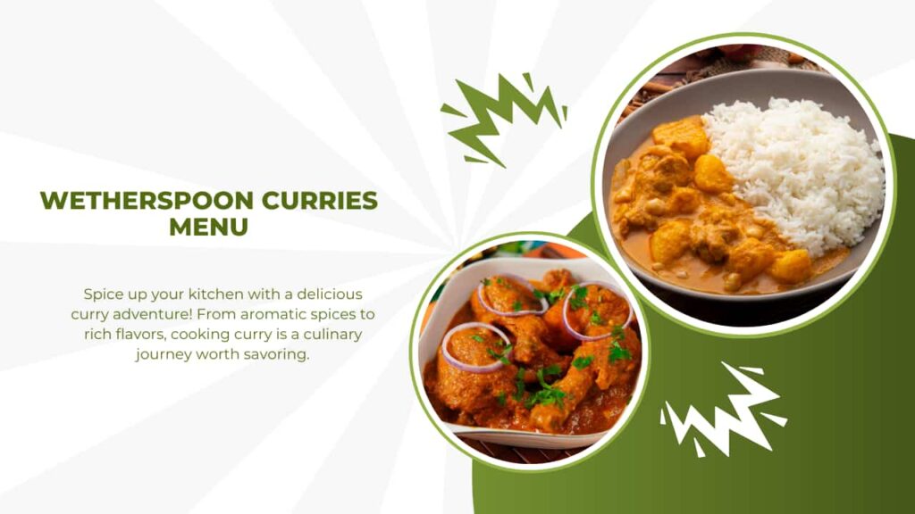 Wetherspoon Curries Menu