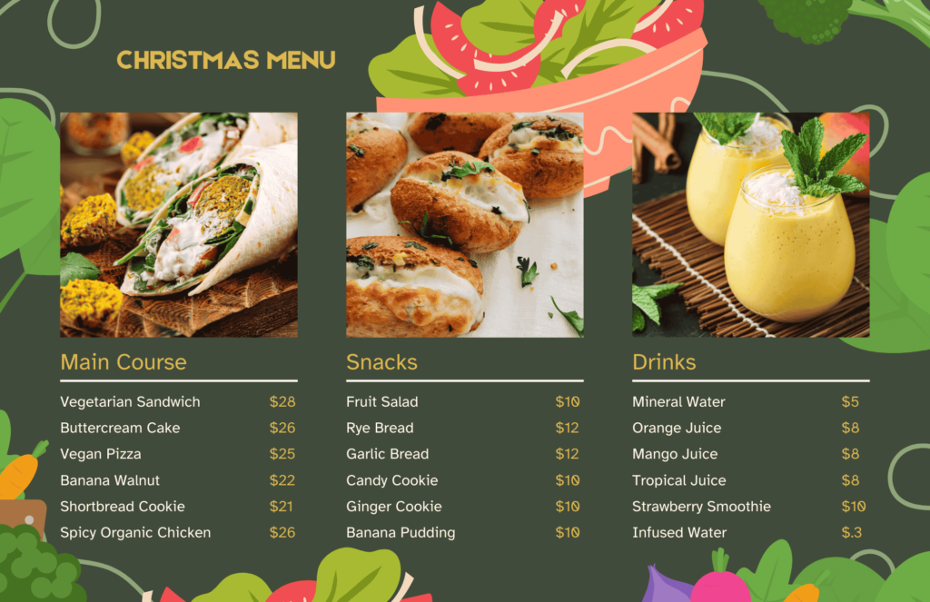 Christmas menu