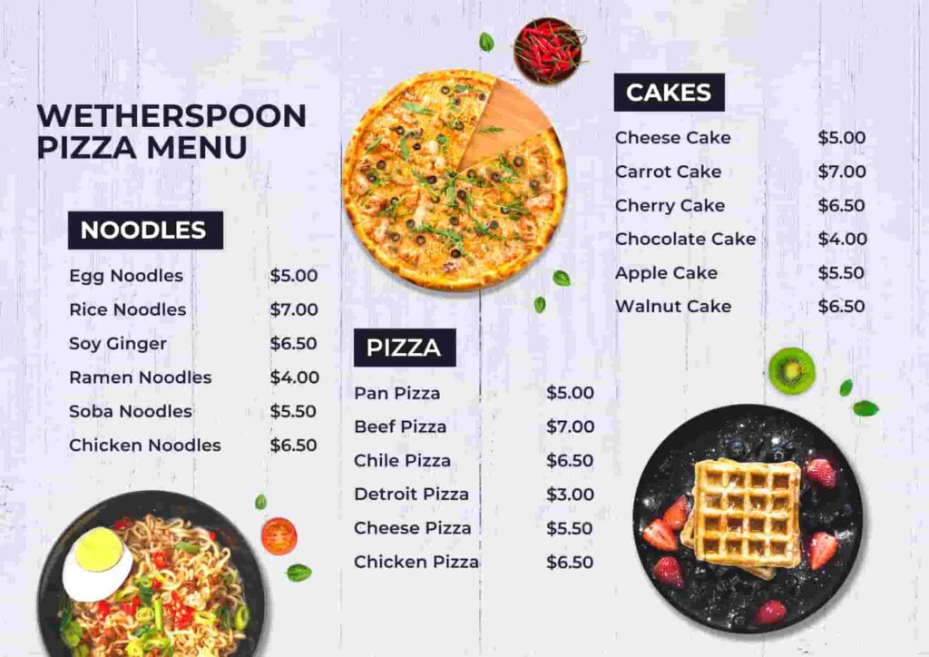 Pizza Menu
